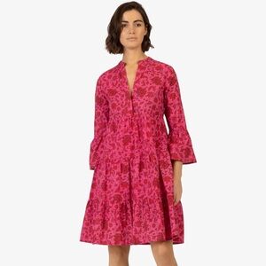 Choklate Paris‎ Saint Tropez Silk Printed Midi Dress Floral